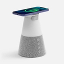 Bluetooth-колонка с беспроводной зарядкой и подсветкой Cone Sonance, серая для нанесения логотипа