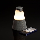 Bluetooth-колонка с беспроводной зарядкой и подсветкой Cone Sonance, серая для нанесения логотипа