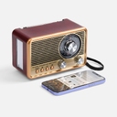 Bluetooth-колонка с радио Listenberg, коричневая для нанесения логотипа