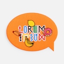 Наклейка тканевая Lunga Bubble, M, оранжевый неон для нанесения логотипа