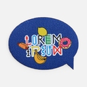 Наклейка тканевая Lunga Bubble, M, синяя для нанесения логотипа