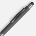 Ручка шариковая Digit Soft Touch со стилусом, серая для нанесения логотипа