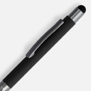 Ручка шариковая Digit Soft Touch со стилусом, черная для нанесения логотипа