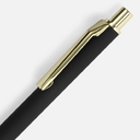 Ручка шариковая Lobby Soft Touch Gold, черная для нанесения логотипа