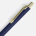 Ручка шариковая Lobby Soft Touch Gold, синяя для нанесения логотипа