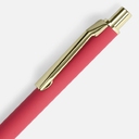Ручка шариковая Lobby Soft Touch Gold, красная для нанесения логотипа