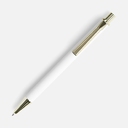 Ручка шариковая Lobby Soft Touch Gold, белая для нанесения логотипа