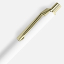 Ручка шариковая Lobby Soft Touch Gold, белая для нанесения логотипа
