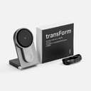 Складная станция беспроводной зарядки transForm, серый металлик для нанесения логотипа