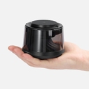 Bluetooth-колонка с подсветкой и беспроводной зарядкой Quantium, черная для нанесения логотипа