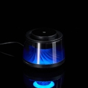 Bluetooth-колонка с подсветкой и беспроводной зарядкой Quantium, черная для нанесения логотипа