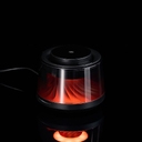 Bluetooth-колонка с подсветкой и беспроводной зарядкой Quantium, черная для нанесения логотипа