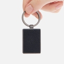Брелок Gun Metal Leather Rectangle, графитовый для нанесения логотипа