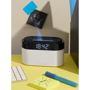 Увлажнитель-ароматизатор с часами и подсветкой ClockWave, белый для нанесения логотипа