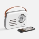 Bluetooth-колонка с радио Retronica, белая для нанесения логотипа