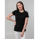Футболка женская T-bolka Stretch Lady, черная, размер S для нанесения логотипа