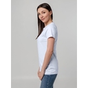 Футболка женская T-bolka Stretch Lady, белая (холодный оттенок), размер S для нанесения логотипа