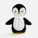 Мягкая игрушка Beastie Toys, пингвиненок с белым шарфом для нанесения логотипа