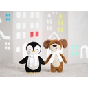Мягкая игрушка Beastie Toys, пингвиненок с белым шарфом для нанесения логотипа