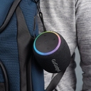 Водонепроницаемая колонка с подсветкой CityWave Pro, черная для нанесения логотипа