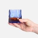 Стакан небьющийся Sate Crystal, вращающийся, прозрачный синий для нанесения логотипа