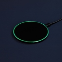 Беспроводное зарядное устройство с подсветкой Lightcore, черное для нанесения логотипа