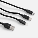 Кабель Triple Charge в футляре ver.2, черный для нанесения логотипа