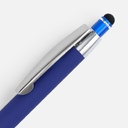 Ручка шариковая Sansen Soft Touch со стилусом, синяя для нанесения логотипа