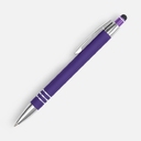 Ручка шариковая Sansen Soft Touch со стилусом, фиолетовая для нанесения логотипа