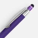 Ручка шариковая Sansen Soft Touch со стилусом, фиолетовая для нанесения логотипа