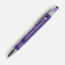 Ручка шариковая Sansen Soft Touch со стилусом, фиолетовая для нанесения логотипа