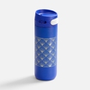 Термостакан X1 с цветной кнопкой, синий с черным для нанесения логотипа