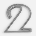 Подвеска Symbol, 3D-печать на заказ, цифра 2 для нанесения логотипа