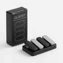 Антистресс-кликер Clacky, черный с серебристым для нанесения логотипа
