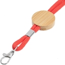 Шнурок для бейджа Tube Wood, красный для нанесения логотипа