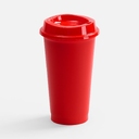 Стакан с крышкой Color Cap, ver.2, красный для нанесения логотипа