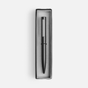 Ручка шариковая Inkolor в футляре, черная с серым для нанесения логотипа