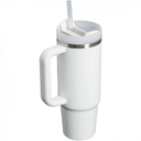 Термокружка Quencher H2.0 1180 с трубочкой, белая для нанесения логотипа