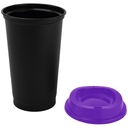 Стакан с крышкой Color Cap Black, черный с фиолетовым для нанесения логотипа
