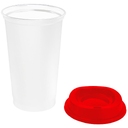 Стакан с крышкой Color Cap White, белый с красным для нанесения логотипа