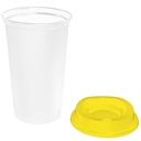 Стакан с крышкой Color Cap White, белый с желтым для нанесения логотипа
