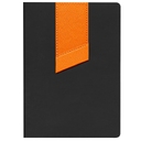 Ежедневник Bookmark, недатированный, черный с оранжевым для нанесения логотипа