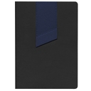 Ежедневник Bookmark, недатированный, черный с синим для нанесения логотипа