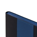 Ежедневник Bookmark, недатированный, черный с синим для нанесения логотипа