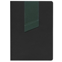 Ежедневник Bookmark, недатированный, черный с зеленым для нанесения логотипа