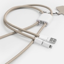 Кабель-ланьярд energyFlex Pro, серо-бежевый для нанесения логотипа