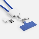 Кабель-ланьярд energyFlex Pro, синий для нанесения логотипа