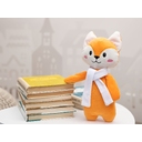 Мягкая игрушка Beastie Toys, лисенок с белым шарфом для нанесения логотипа