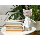 Мягкая игрушка Beastie Toys, котик с белым шарфом для нанесения логотипа