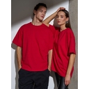 Футболка Oversize Premium, красная, размер S для нанесения логотипа